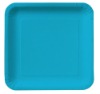 Turquoise Square Paper Dessert Plates