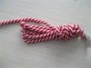 White and red solid braided rope