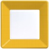 Yellow Square Paper Dessert Plates Yellow border with a white center