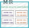 address security label,visit card security label,eggshell label sticker