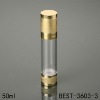 airless arcylic bottle with shinning gold cap