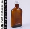 amber flat glass bottle