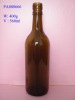 amber glass beer bottle