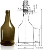 amber glass bottle 750ml sweet wine  bordeaux made in china glass bottle