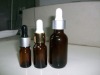 amber glass essential oil bottle with dropper