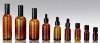 amber glass essential oil bottle with scrow cap or dropper