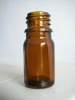 amber round glass pill bottle