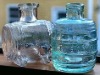 barrel ink pair glass bottles