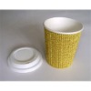 biodegradable smooth paper cups with lids(various size and colour)