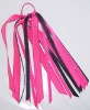 black and hot pink ponytail streamers