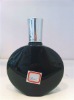 black color glass perfume bottle with plastic cap and sprayer