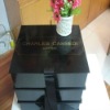 black colour book shape and folding paper packing dress box with nice ribbon