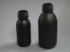 black medicine glass bottle