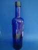 blue color wine glass bottle