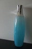 blue cream glass container pump sprayer with shining