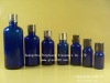 blue essential oil glass bottle