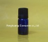 blue essential oil glass bottle with plastic cap