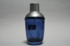 blue glass perfume bottle