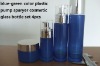 blue-green cylinder shaped glass cosmetic containers with pump nozzle