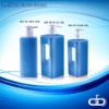 blue pe bottles