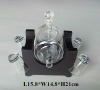 borosilicate drum shaped glass decanter set