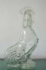 chanticleer shaped decorations glass bottle