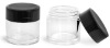 clear cream jars with black lid