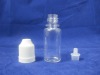 clear e-liquid empty bottle with white cap