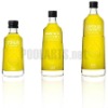 clear glass olive oil bottle