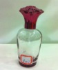 clear glass perfume bottle with plastic cap and sprayer