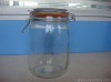 clear round glass mason jar