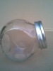 clear, transparent glass fruit jams jar