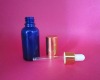 cobalt blue essential oil glass bottle