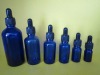 cobalt blue essential oil glass bottle