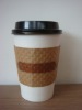 coffee paper cup with lid and sleeve