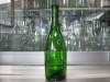 colored glass bergundy wine bottle