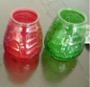 colored glass candlestick