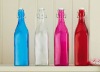 colored sqaure glass bottle for fruit juice or milk