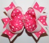 cute pink ribbon with white dot boutique bows