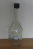 cylindrical clear glass wine bottle with long neck 580ml