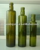 dark green olive oil glass bottle