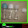 different shape glass deodorant roll on bottles