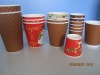 double wall coffee paper cup with lids heat insulated carton cups