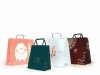 ecological kraft paper bag for gift packaging with flat handle