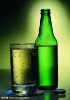 emerald green glass beer bottle