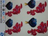 fishes cartoon label sticker