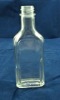 flat shape clear glass wine bottle, screw cap glass bottle