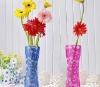 folding plastic vase   recyclable plastic vase   promotional plastic flower vase