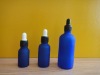 frosted blue essential oil dropper bottle