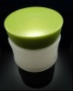 frosted glass cream jar with cap